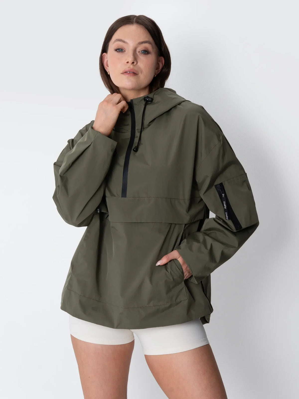 Classic Relaxed Fit Rain Hoodie - Army Green