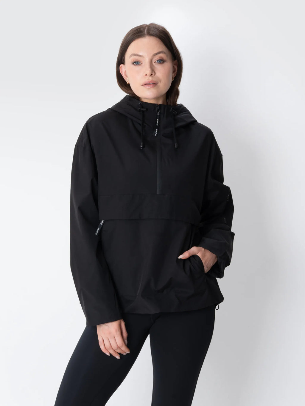 Classic Relaxed Fit Rain Hoodie - Black
