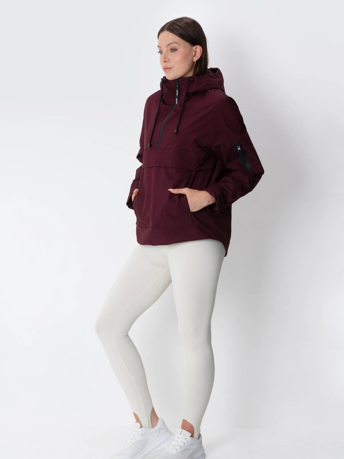 Classic Relaxed Fit Rain Hoodie - Burgundy