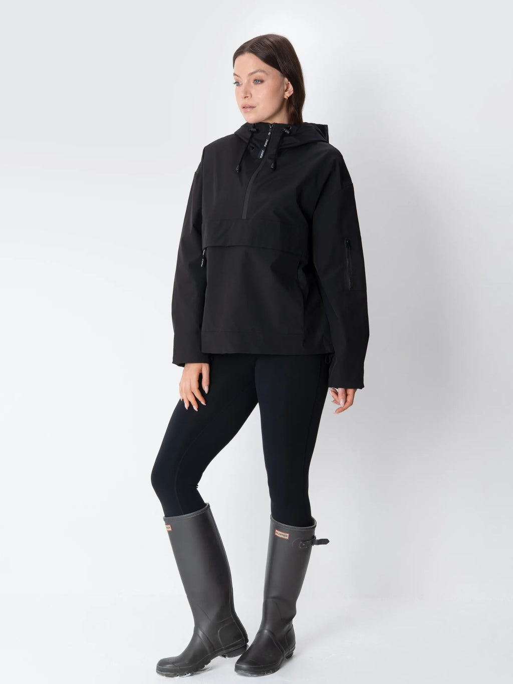 Classic Relaxed Fit Rain Hoodie - Black