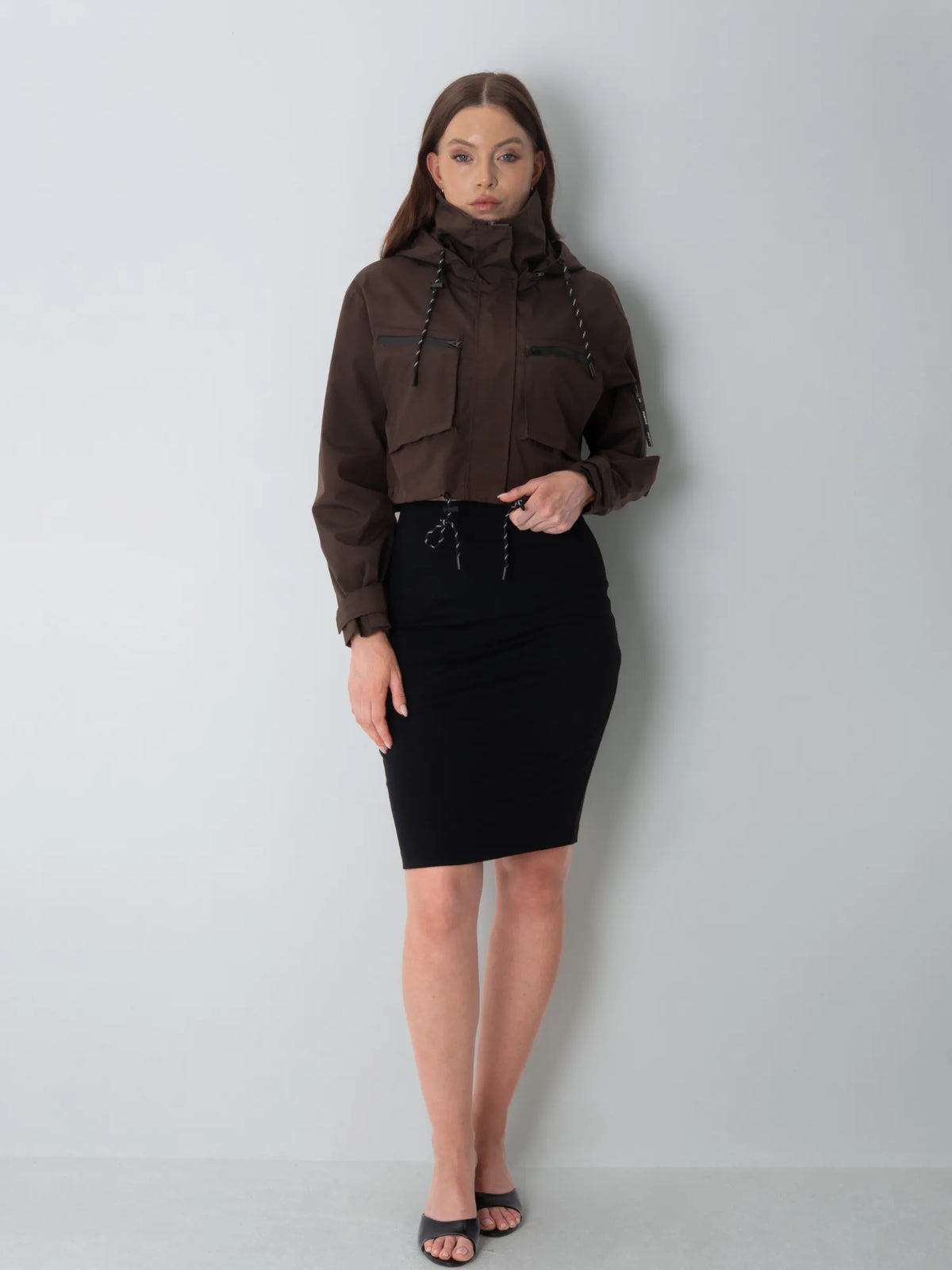 Elevated Cropped Hooded Rain Jacket