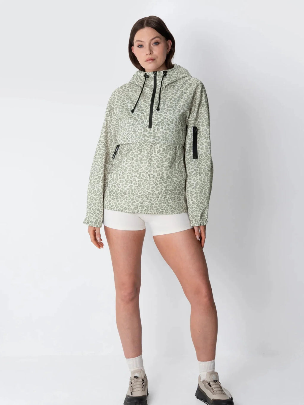 Classic Relaxed Fit Rain Hoodie - Olive Leopard
