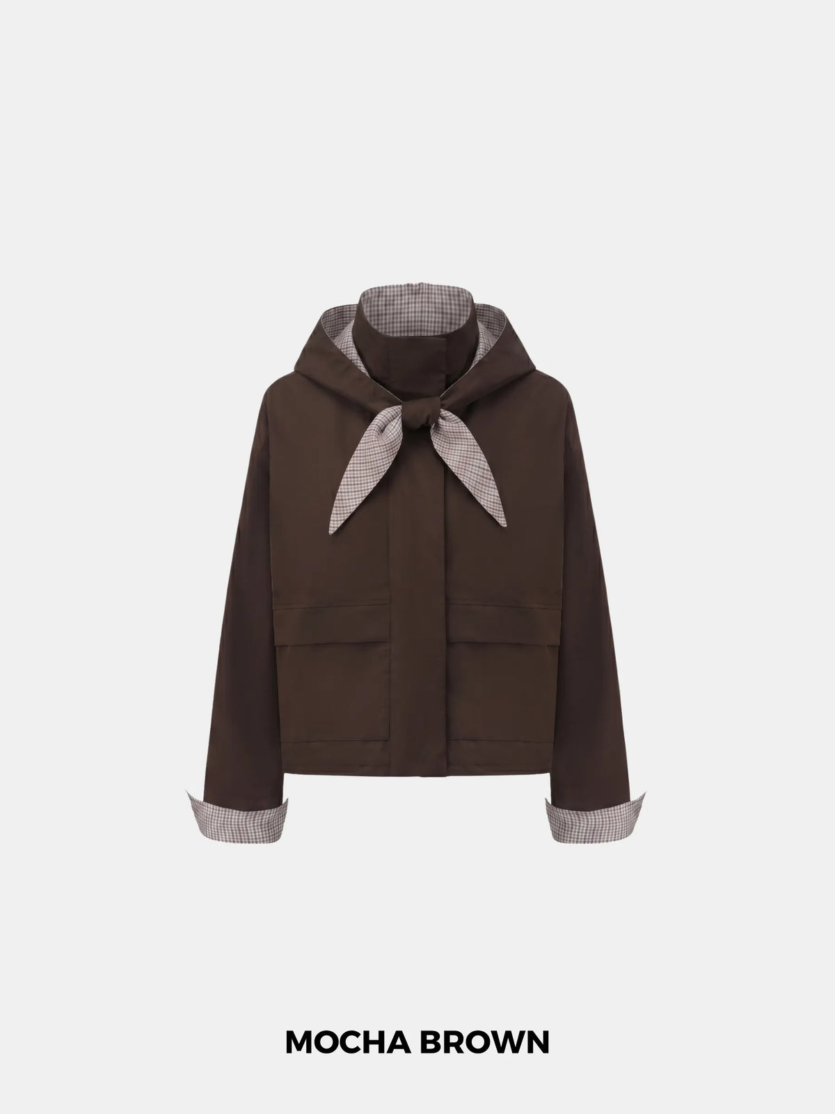Funnel Collar Waterproof Bomber Jacket With Optional Hooded Scarf