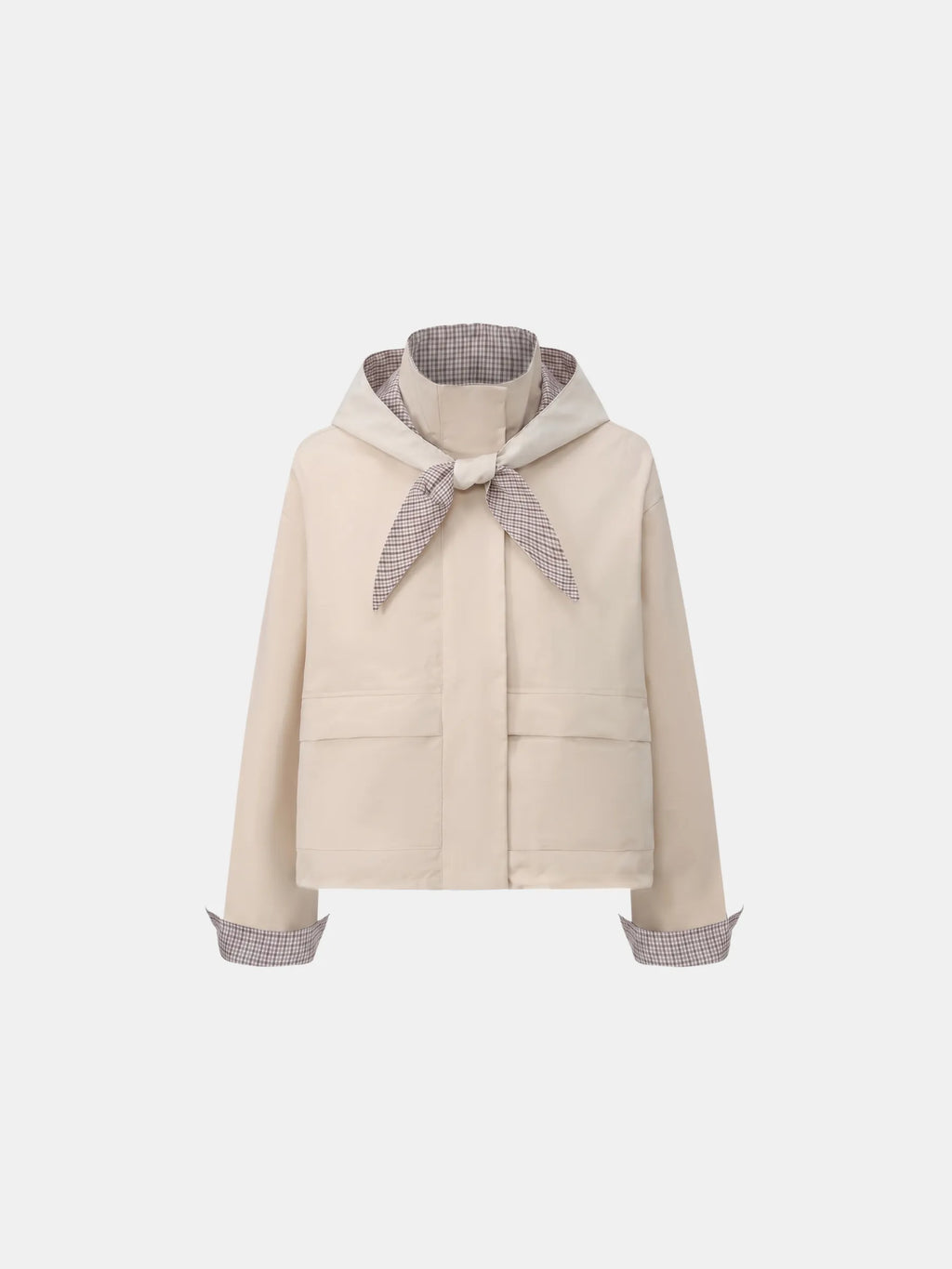 Funnel Collar Waterproof Bomber Jacket With Optional Hooded Scarf