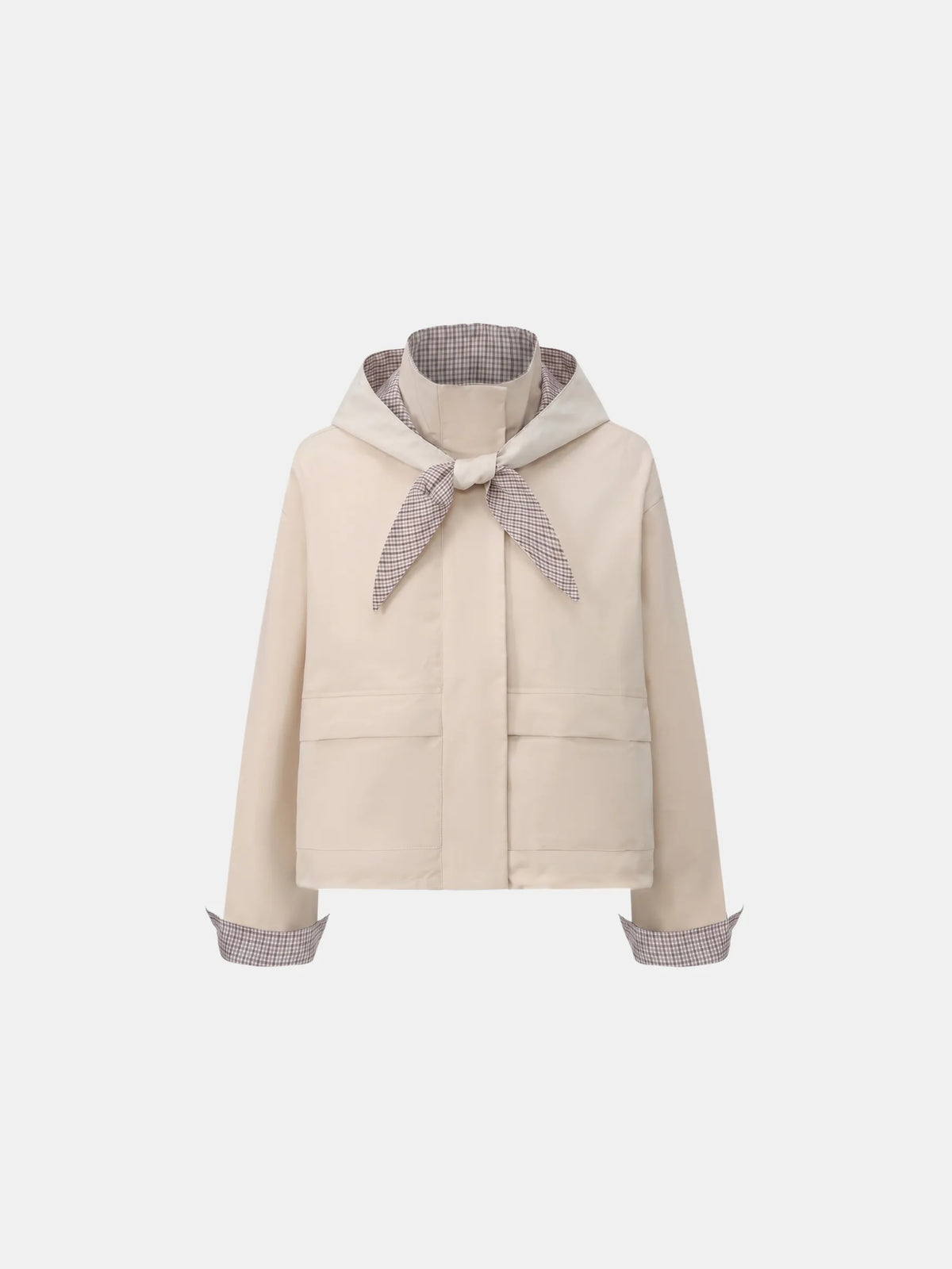 Funnel Collar Waterproof Bomber Jacket With Optional Hooded Scarf