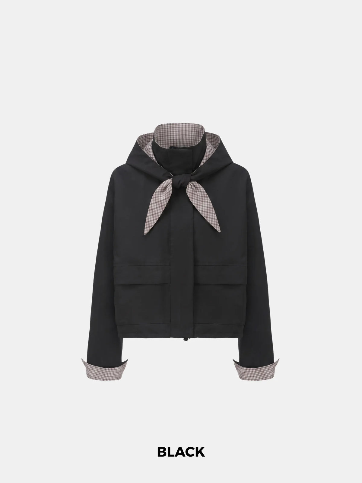 Funnel Collar Waterproof Bomber Jacket With Optional Hooded Scarf