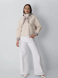Funnel Collar Waterproof Bomber Jacket With Optional Hooded Scarf