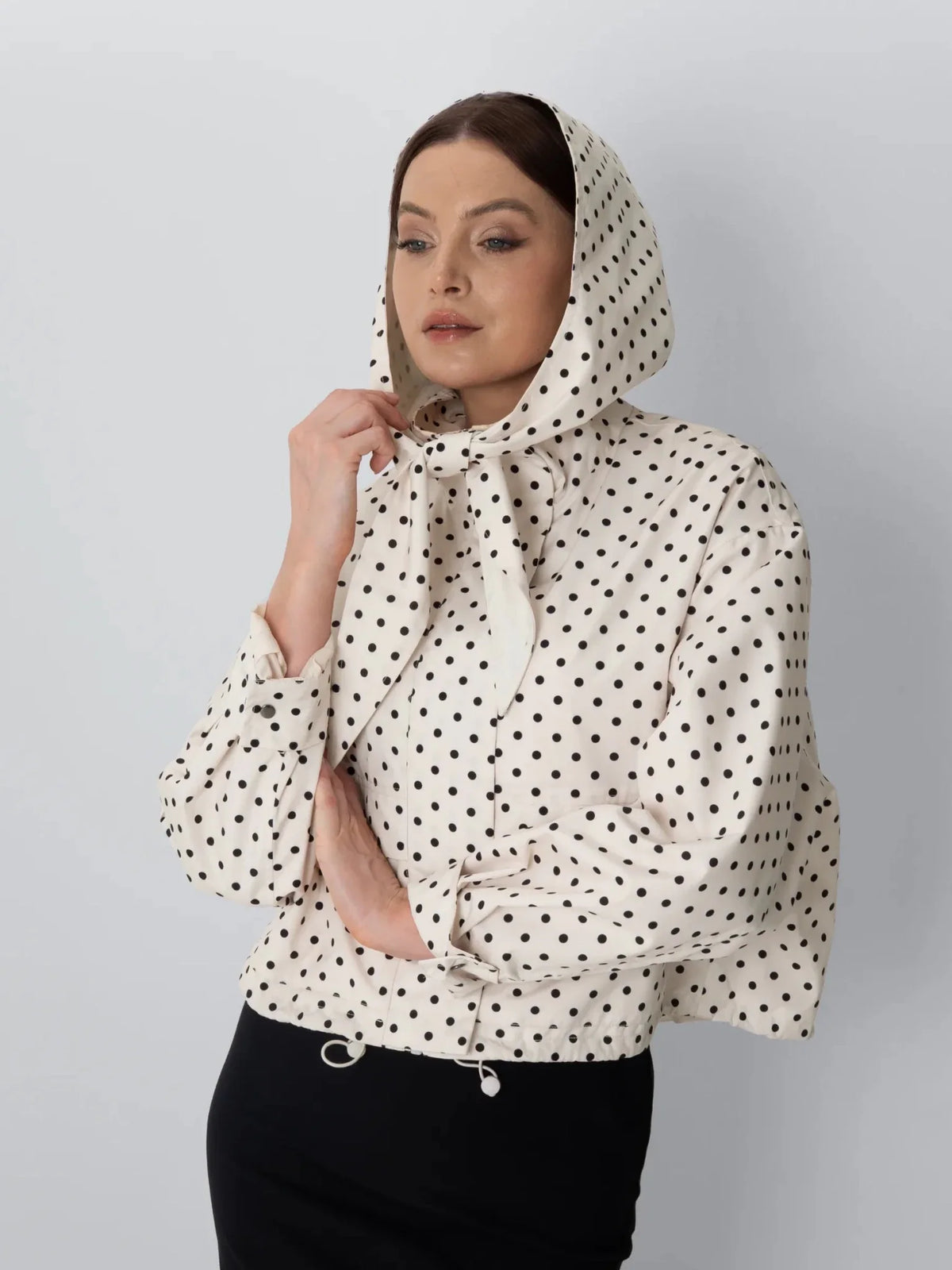 Funnel Collar Waterproof Bomber Jacket With Optional Hooded Scarf