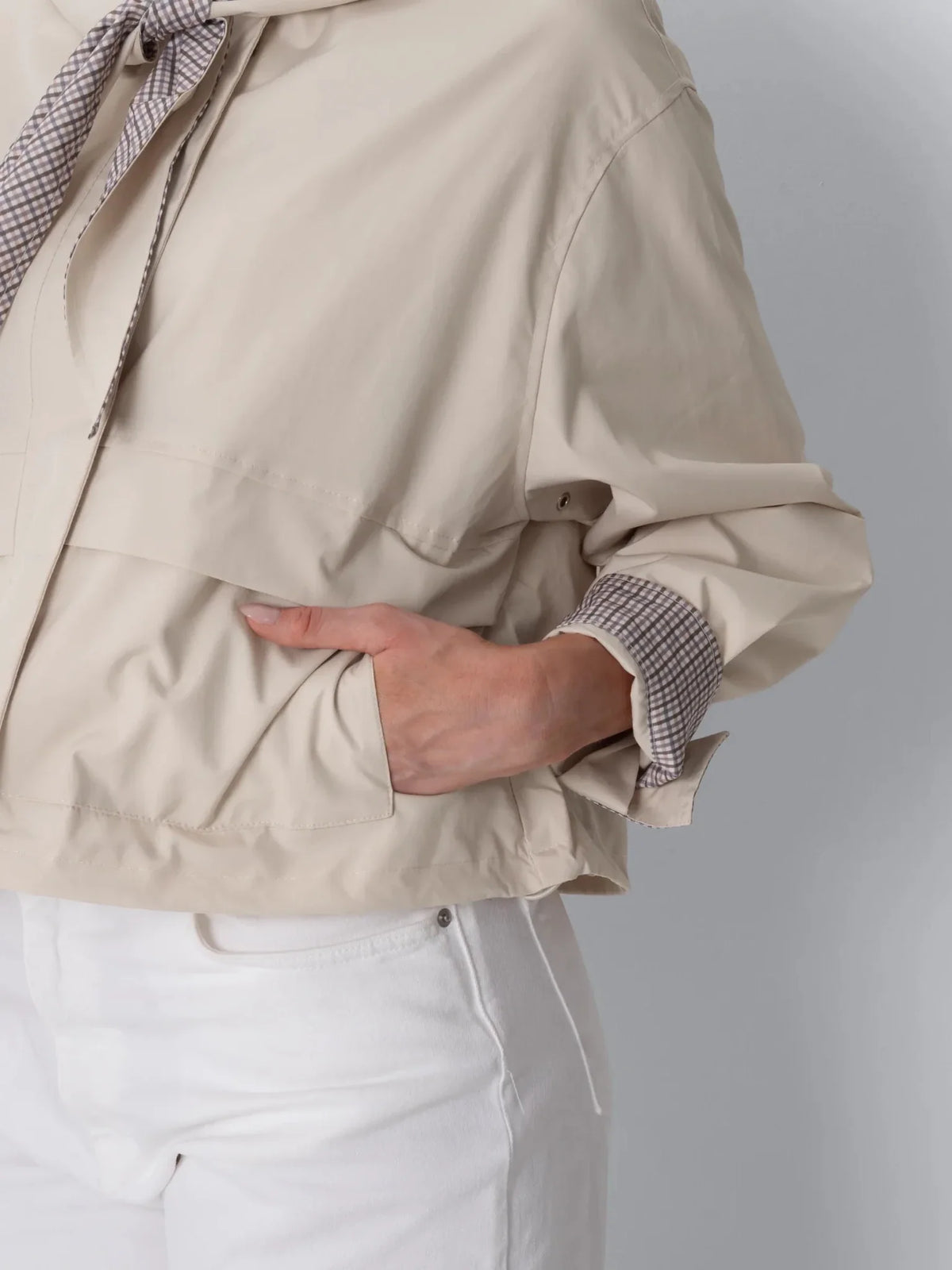 Funnel Collar Waterproof Bomber Jacket With Optional Hooded Scarf