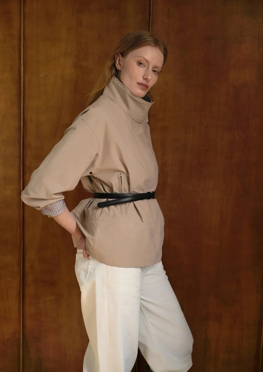 High Convertible Collar Waterproof Trench Coat