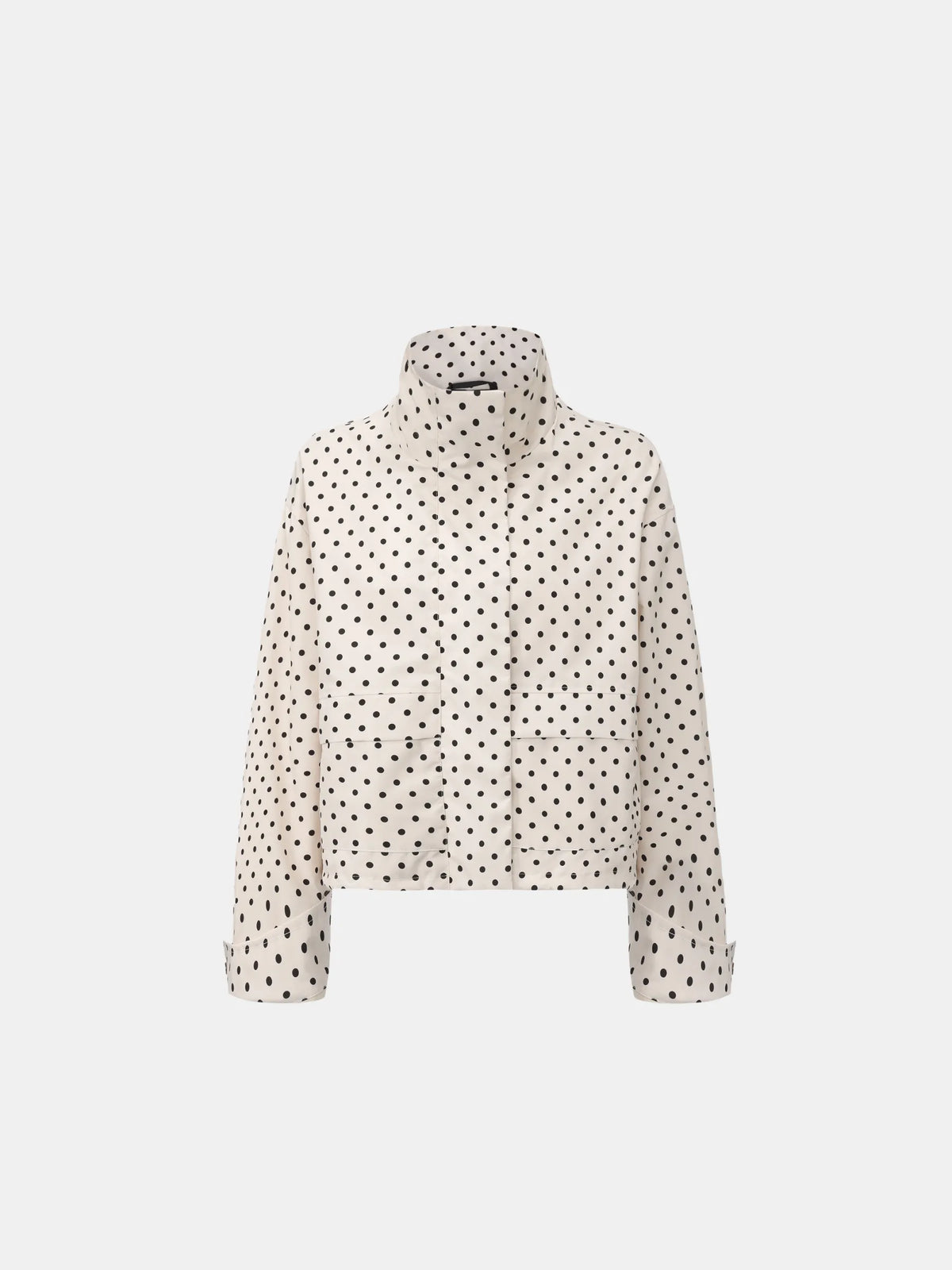 Pin Dot Stand Collar Bomber Jacket