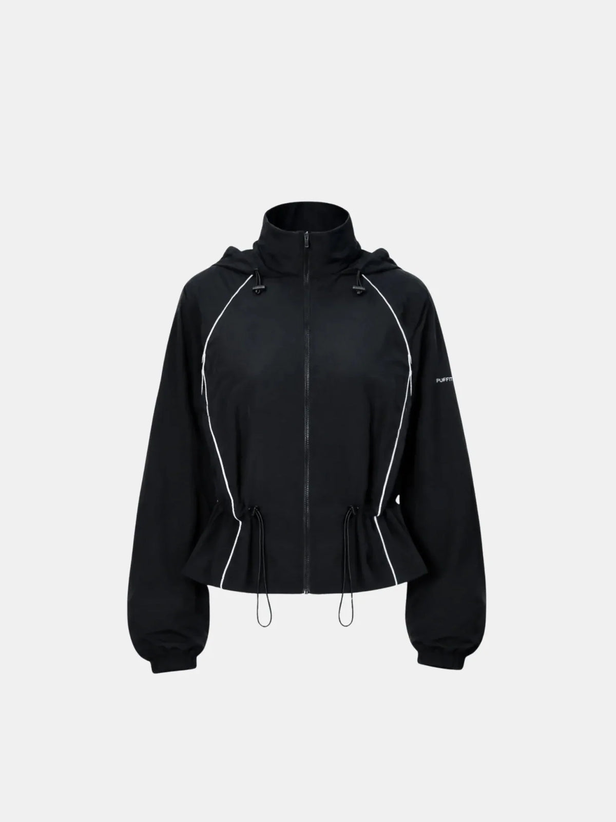 Water Repellent Full-Zip Packable-Hood Track Jacket