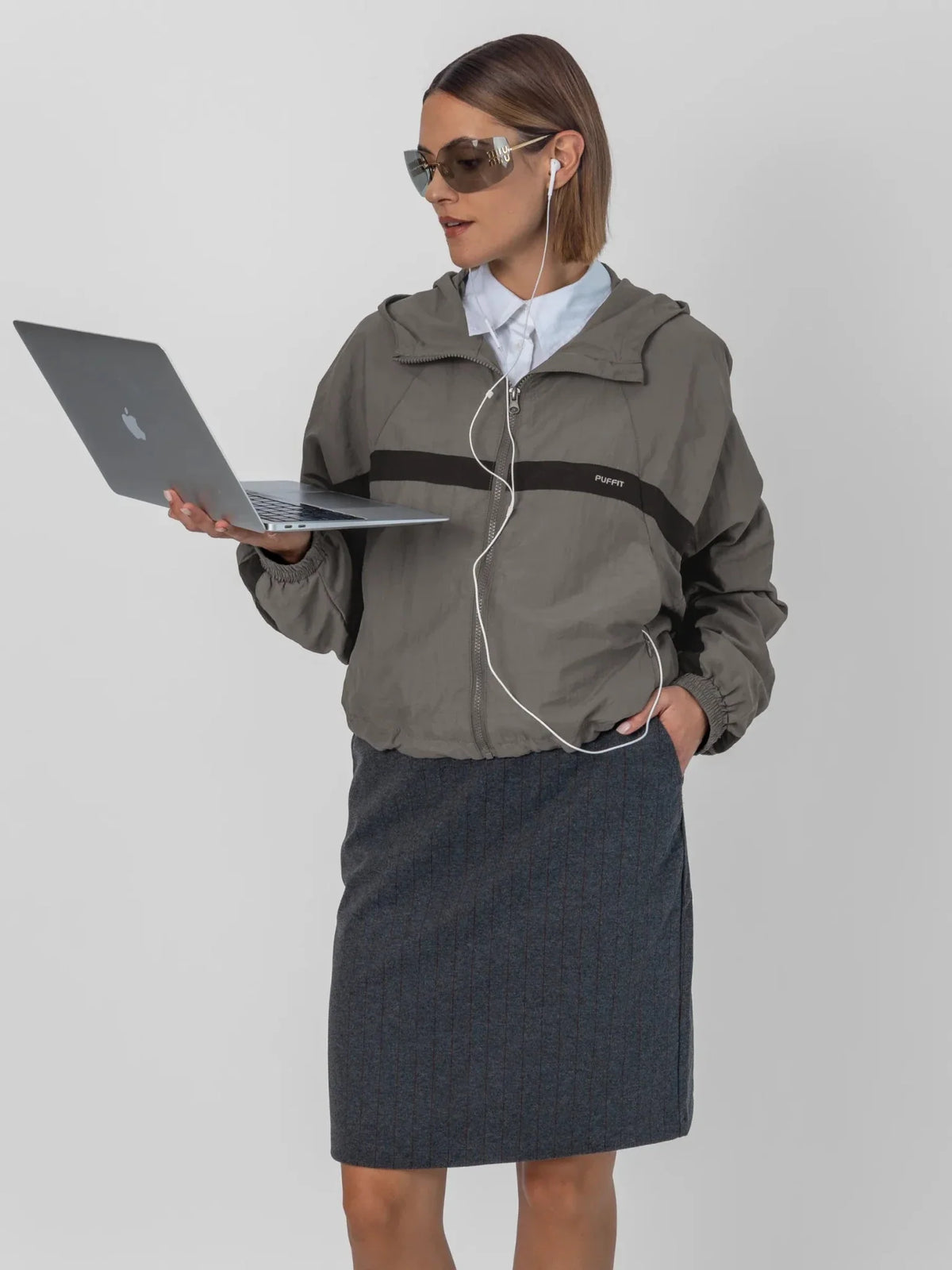 Water Repellent Oversized Short Track Jacket