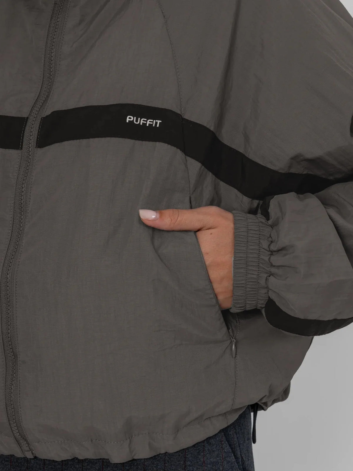 Water Repellent Oversized Short Track Jacket