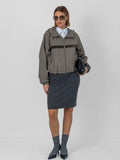Water Repellent Oversized Short Track Jacket