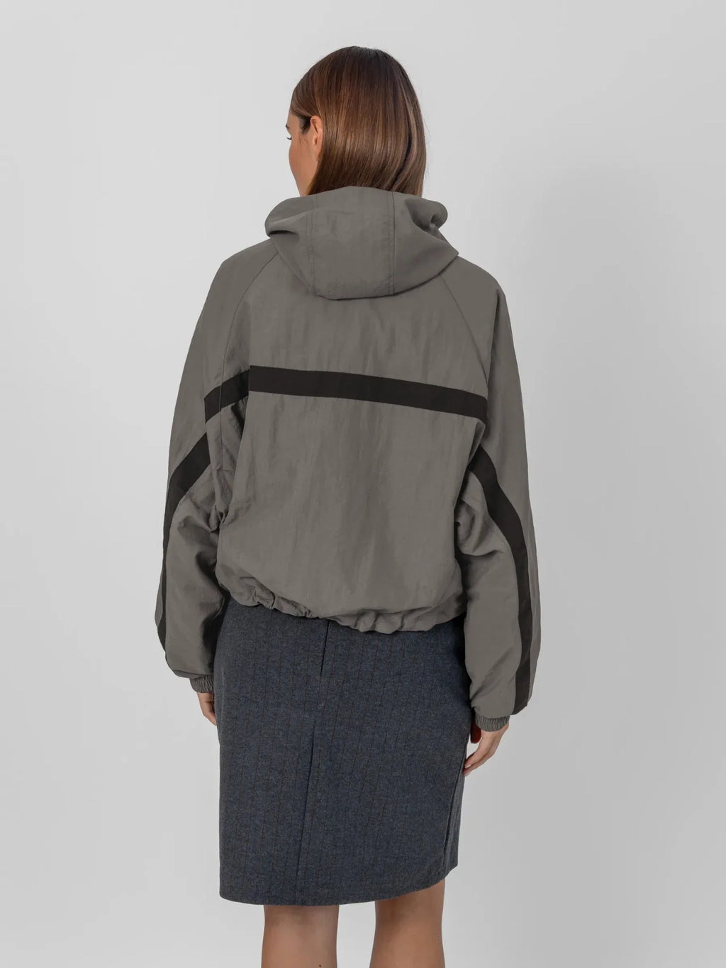 Water Repellent Oversized Short Track Jacket