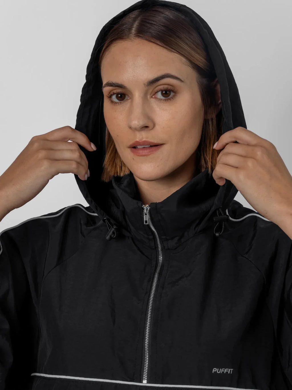 Water Repellent Packable-Hood Track Anorak