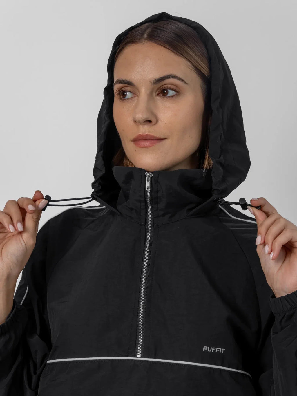 Water Repellent Packable-Hood Track Anorak