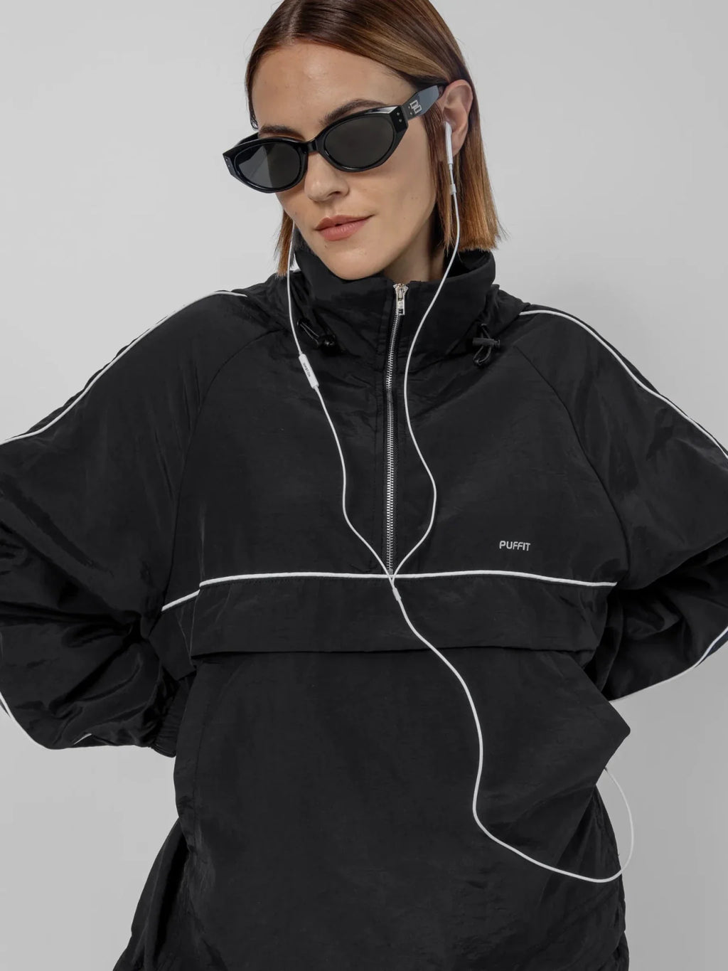 Water Repellent Packable-Hood Track Anorak