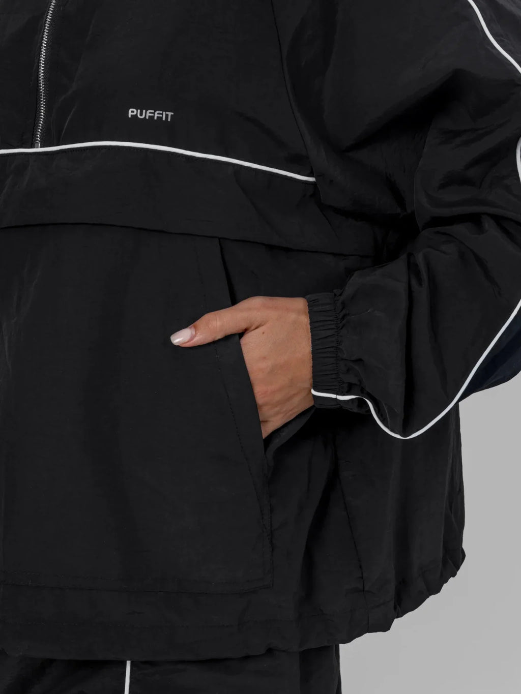 Water Repellent Packable-Hood Track Anorak