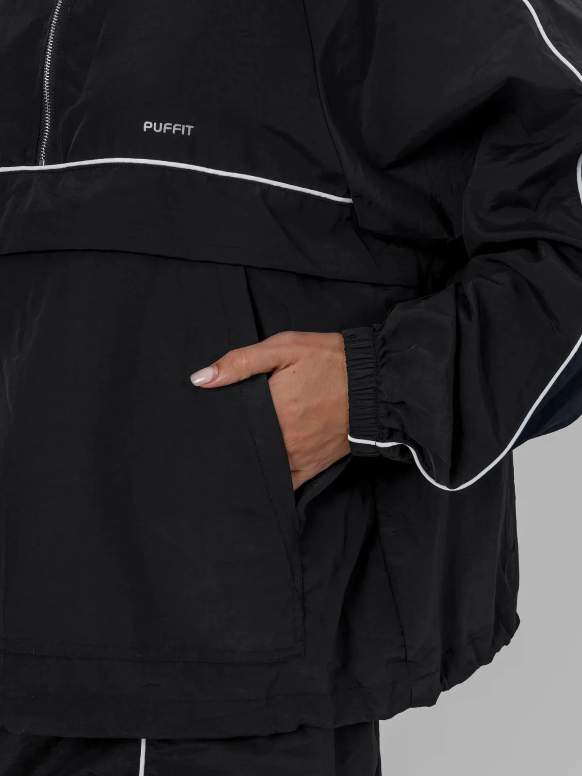 Water Repellent Packable-Hood Track Anorak