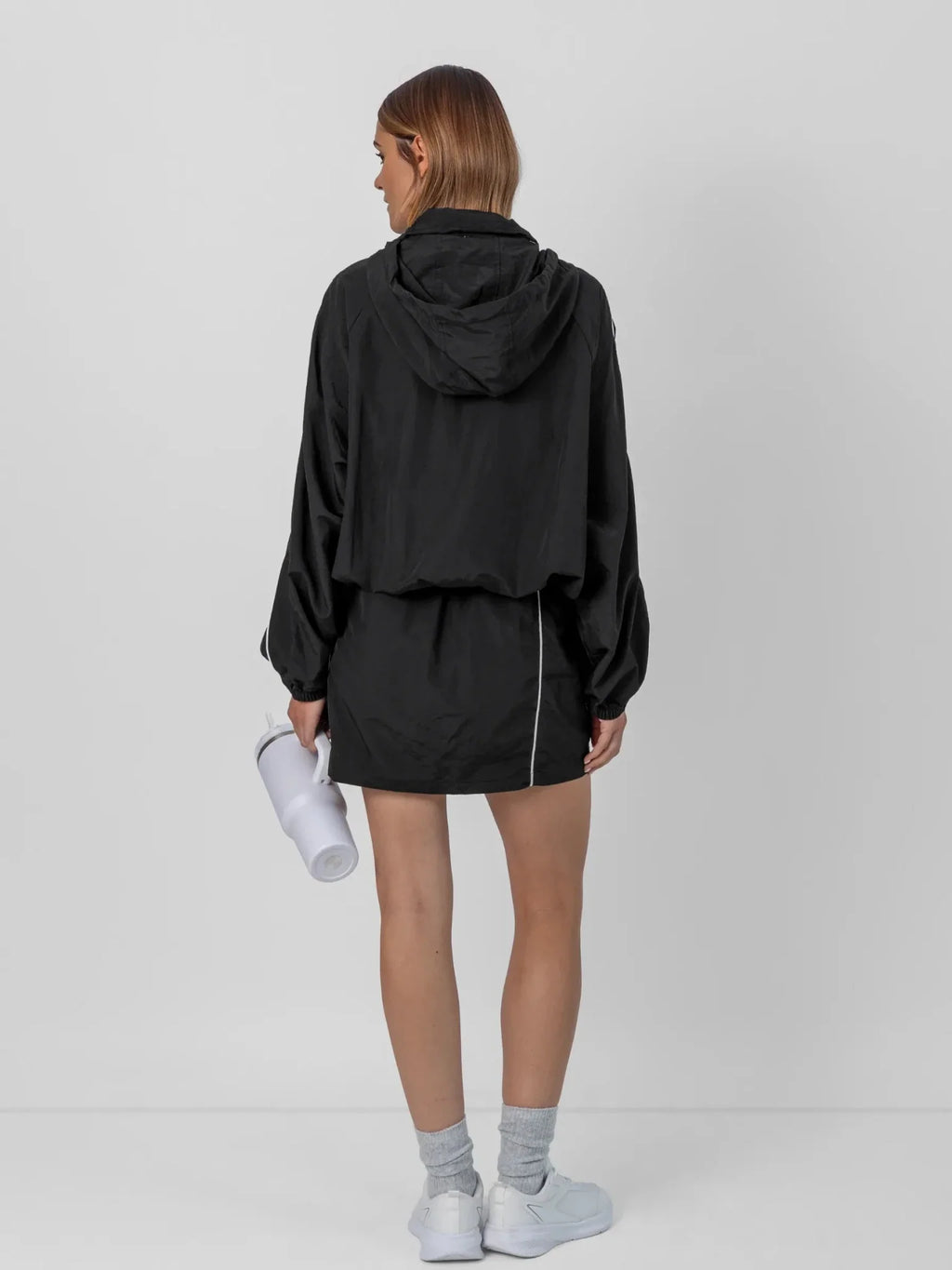 Water Repellent Packable-Hood Track Anorak