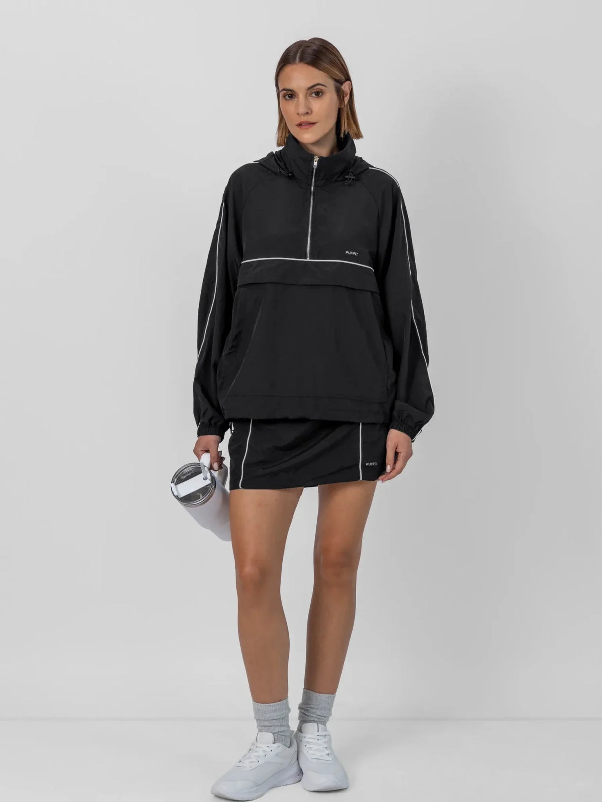 Water Repellent Packable-Hood Track Anorak