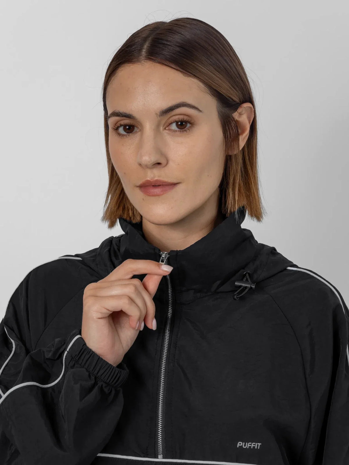 Water Repellent Packable-Hood Track Anorak