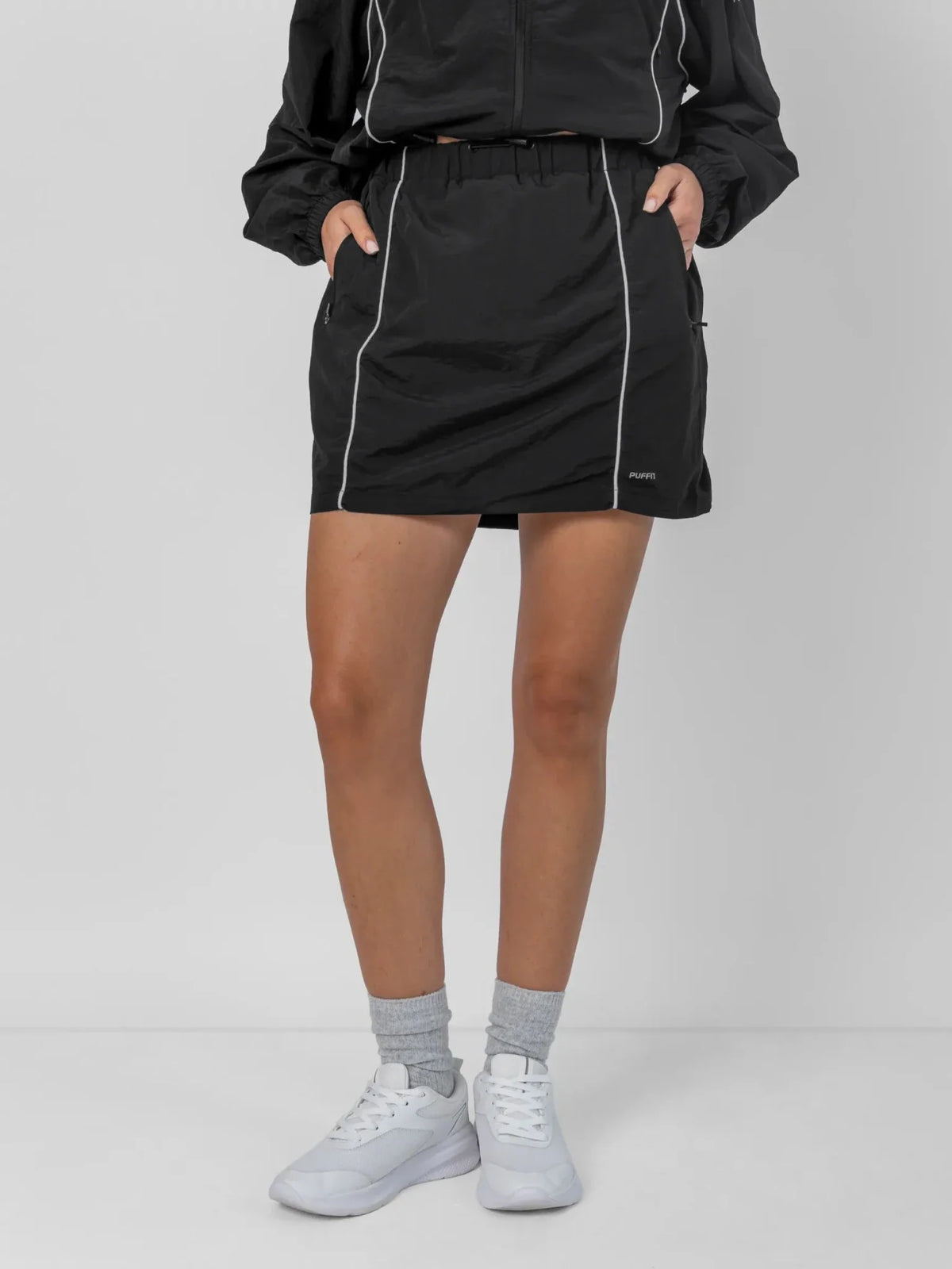 Water Repellent Full-Zip Packable-Hood Track Jacket