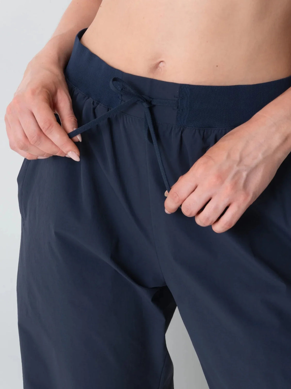 High Waisted Drawstring Utility Trousers