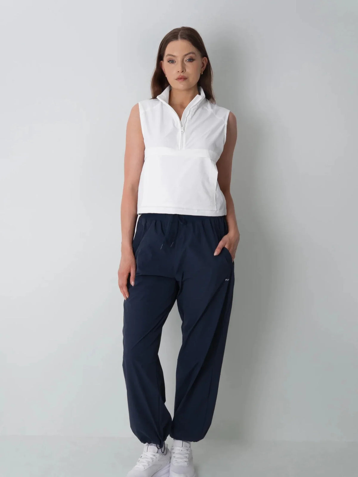 High Waisted Drawstring Utility Trousers