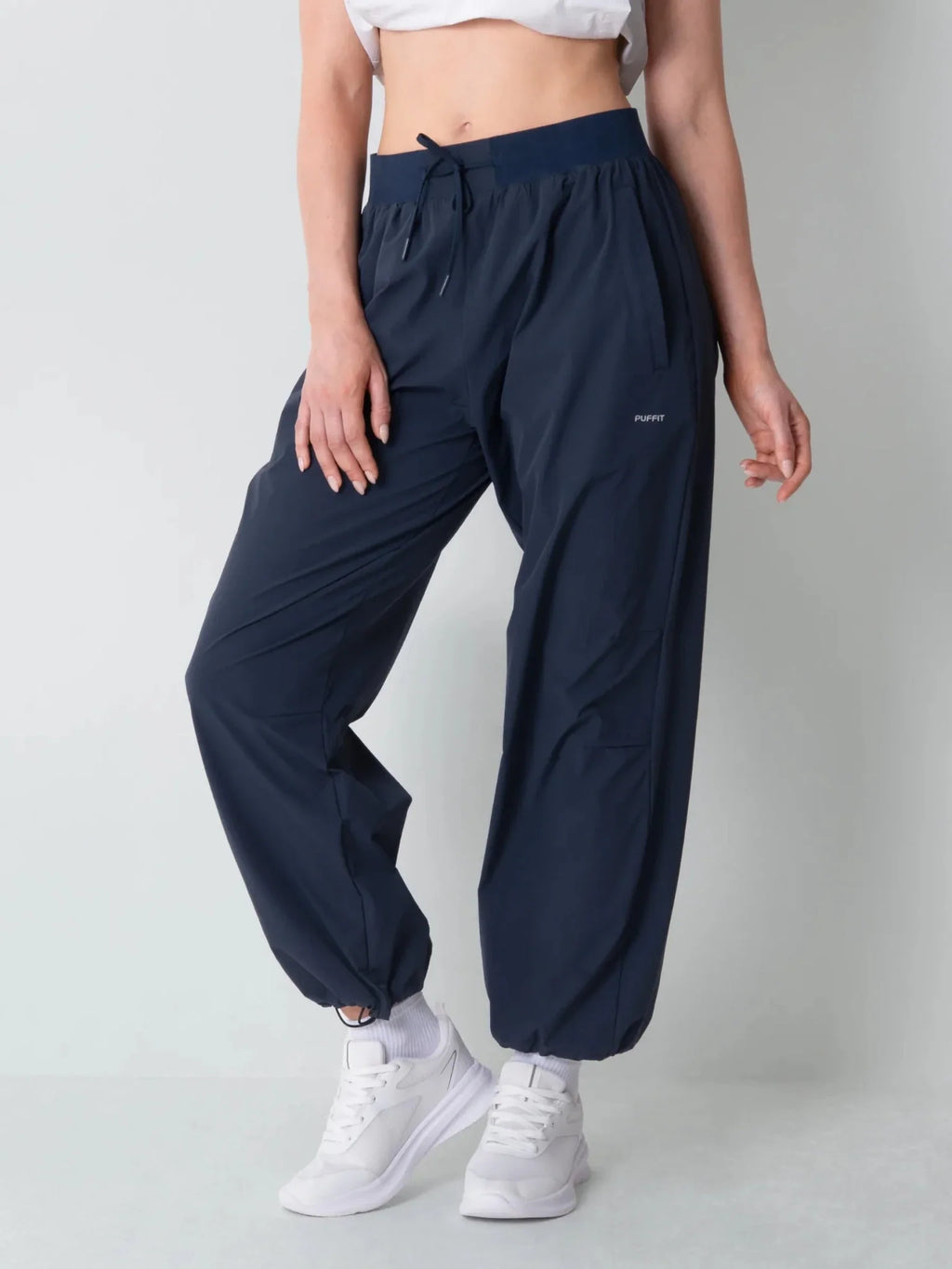 High Waisted Drawstring Utility Trousers