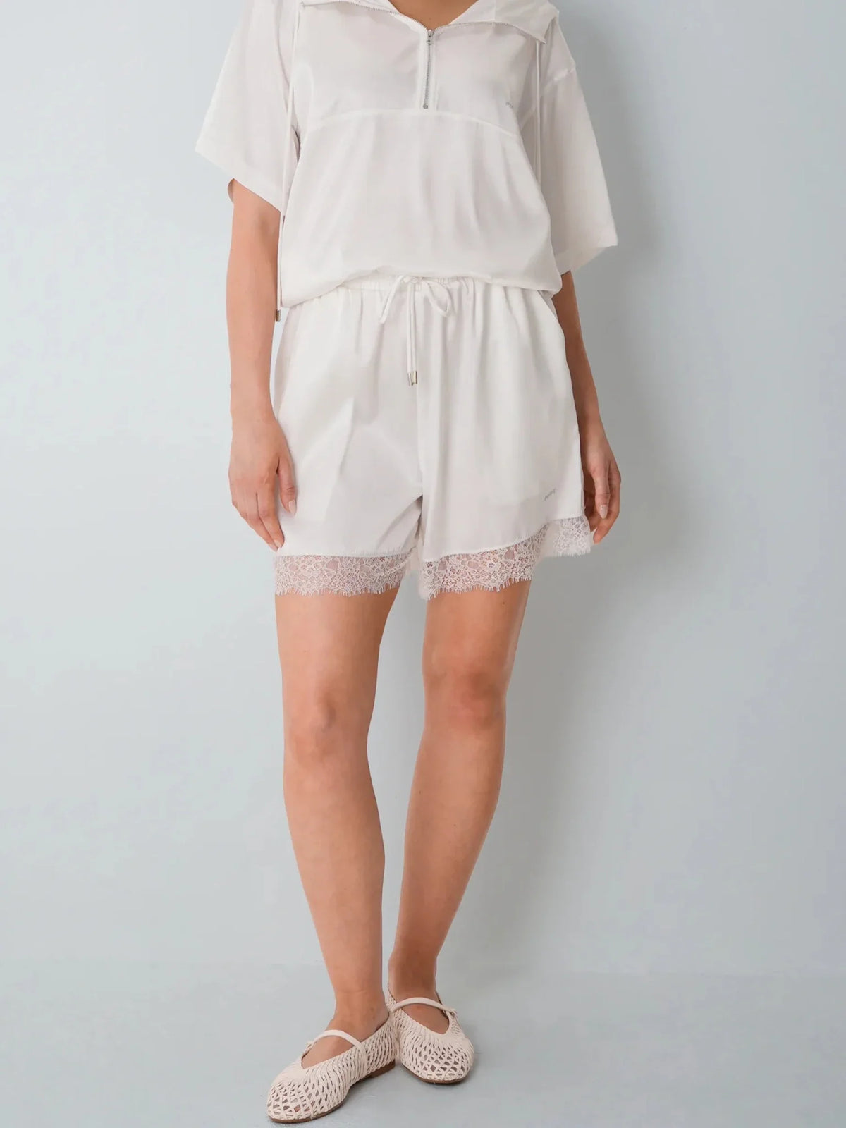 Odor Control Silky Cool Touch Lace Trim Shorts