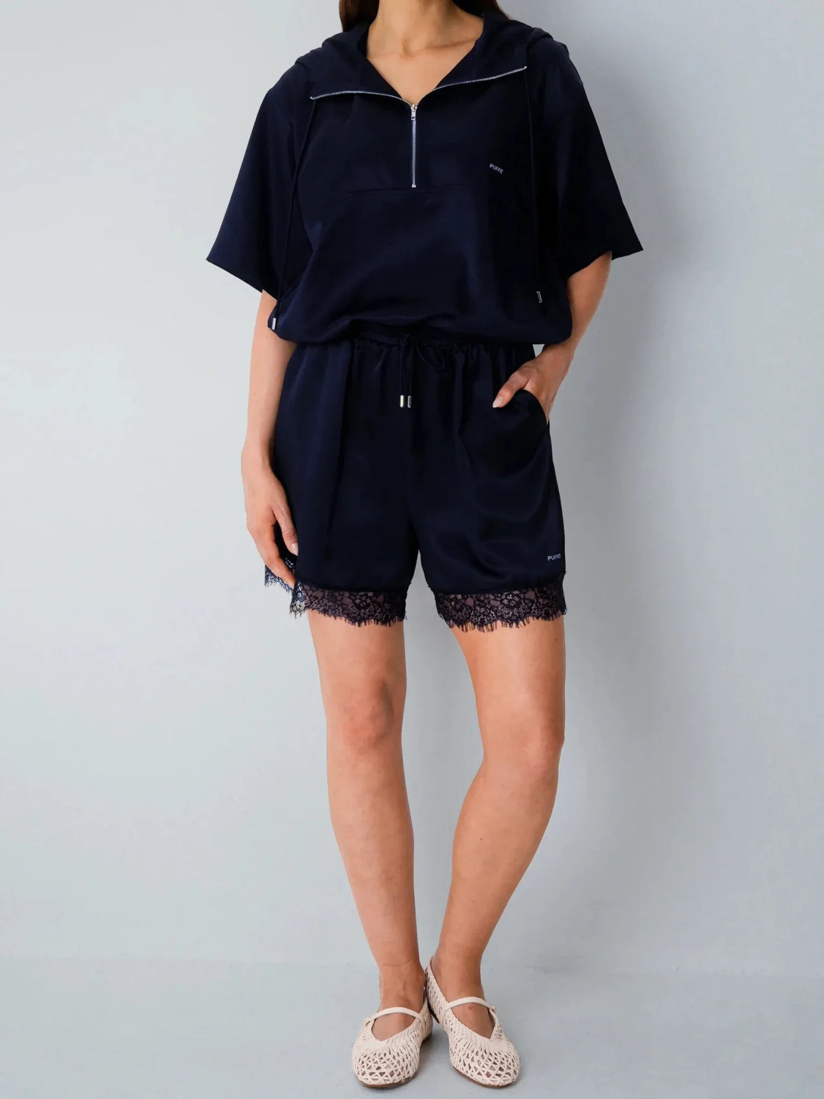 Odor Control Silky Cool Touch Lace Trim Shorts