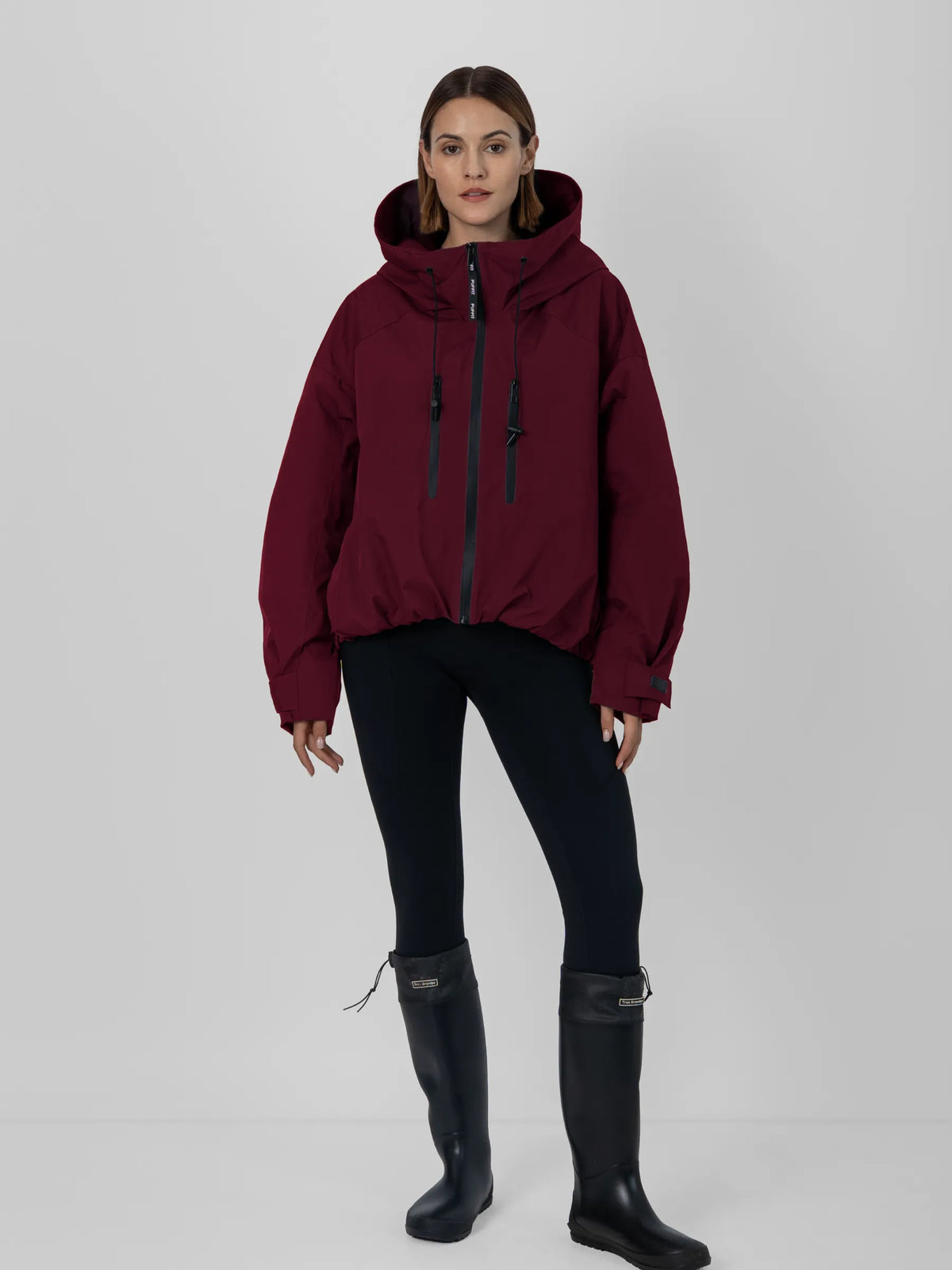 Fleece Lined One Size Short Oversized Rain Jacket