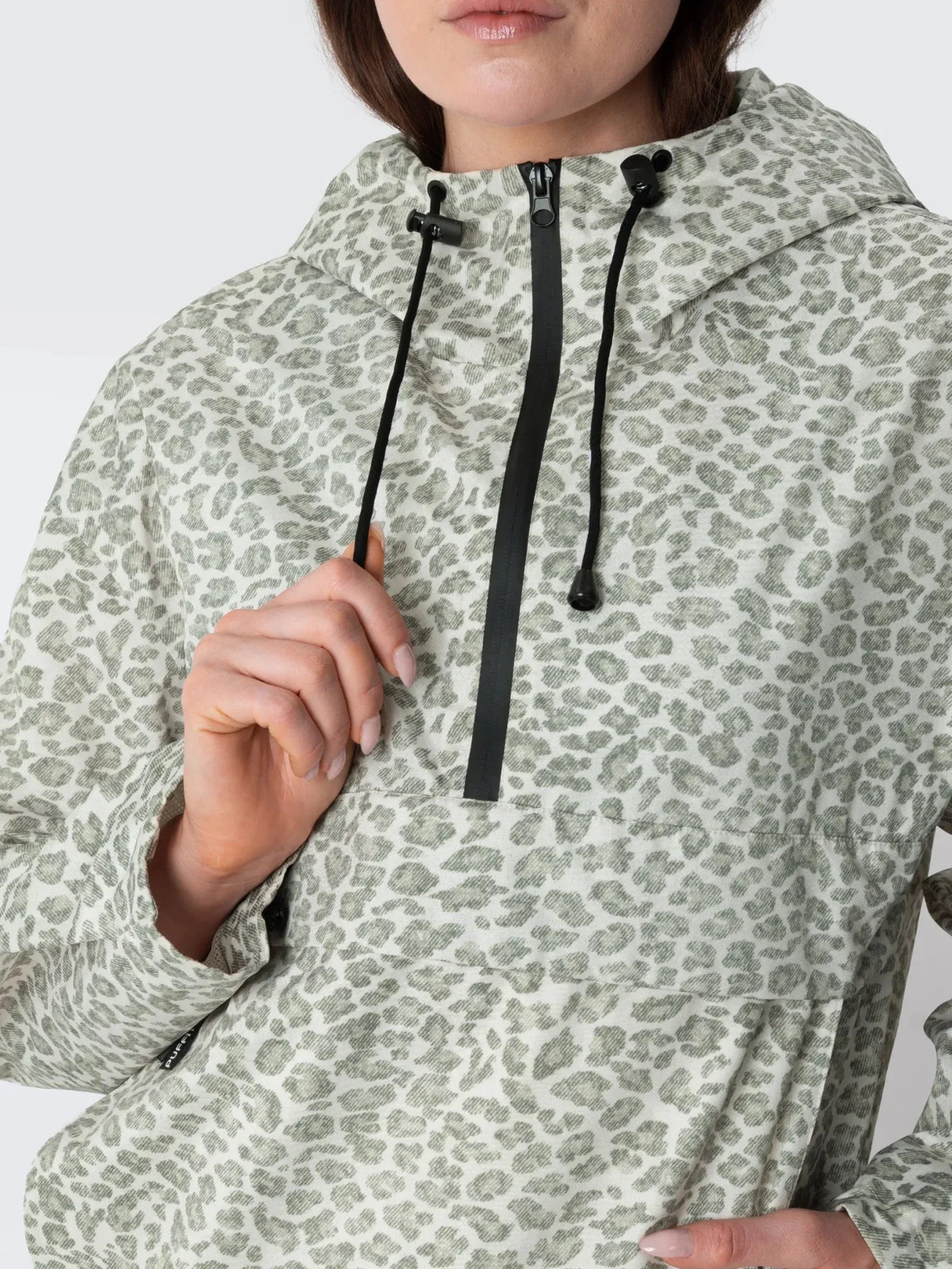 Classic Relaxed Fit Rain Hoodie - Olive Leopard
