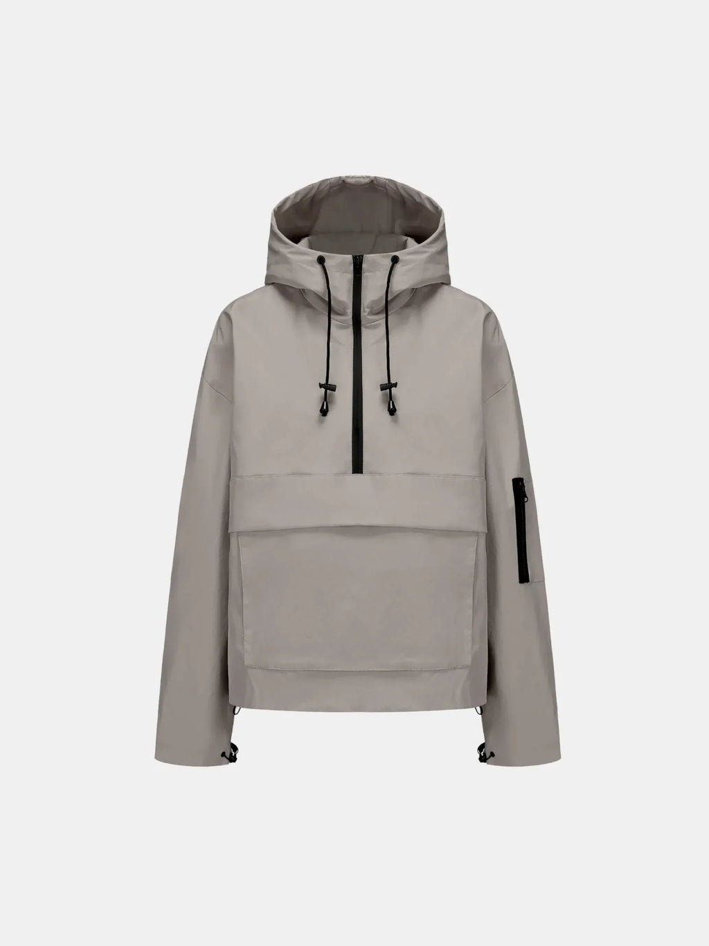 Classic Relaxed Fit Rain Hoodie - Dark Taupe