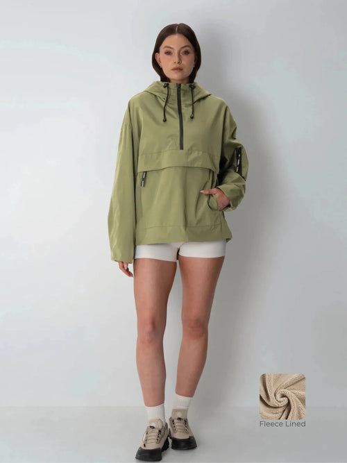 Classic Relaxed Fit Rain Hoodie - Dusty Olive