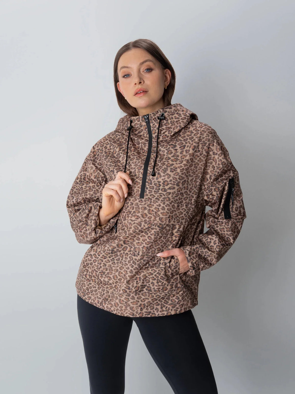 Classic Relaxed Fit Rain Hoodie - Leopard Print