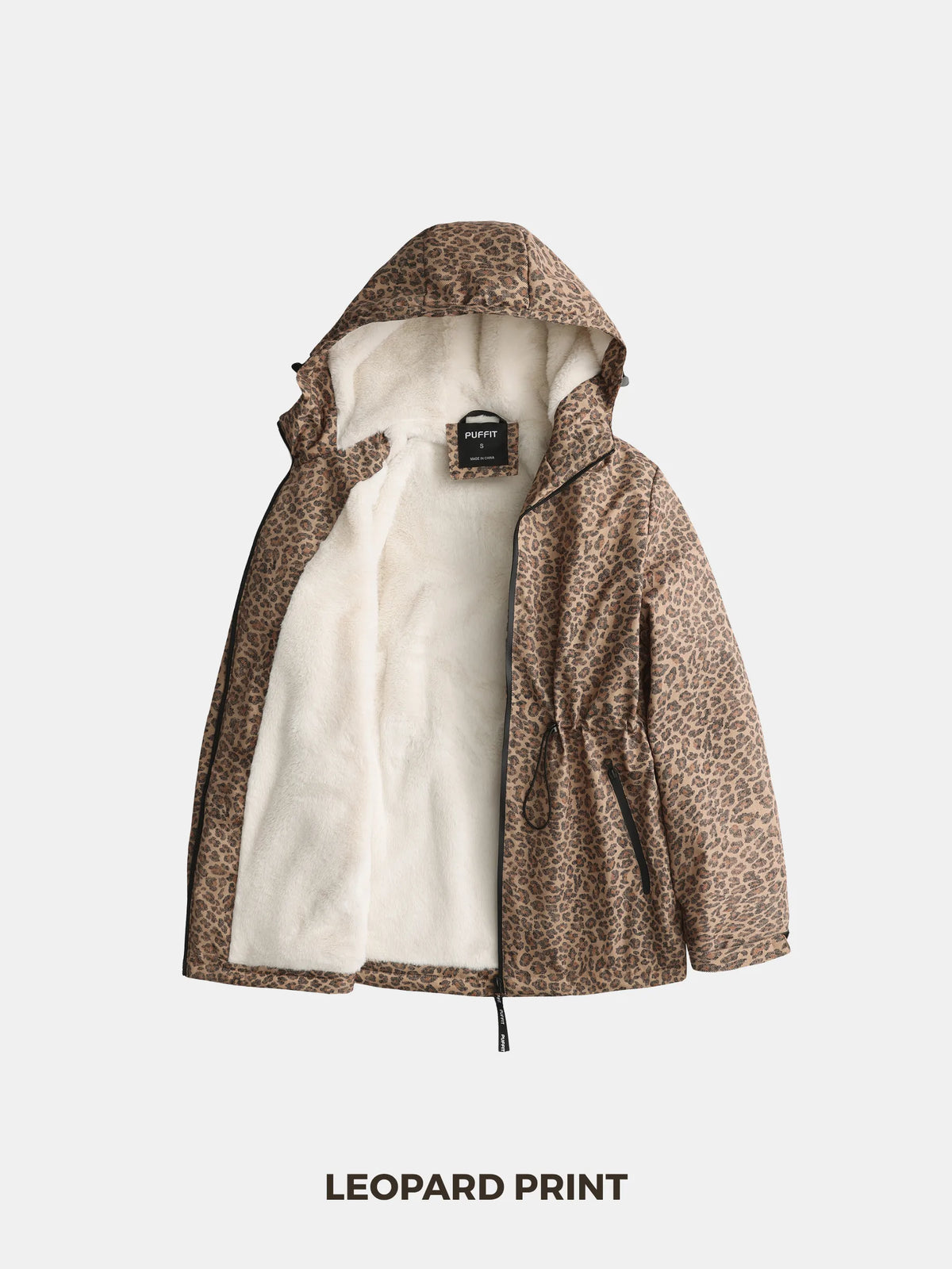 Faux Fur Lined Full Zip Rain Jacket