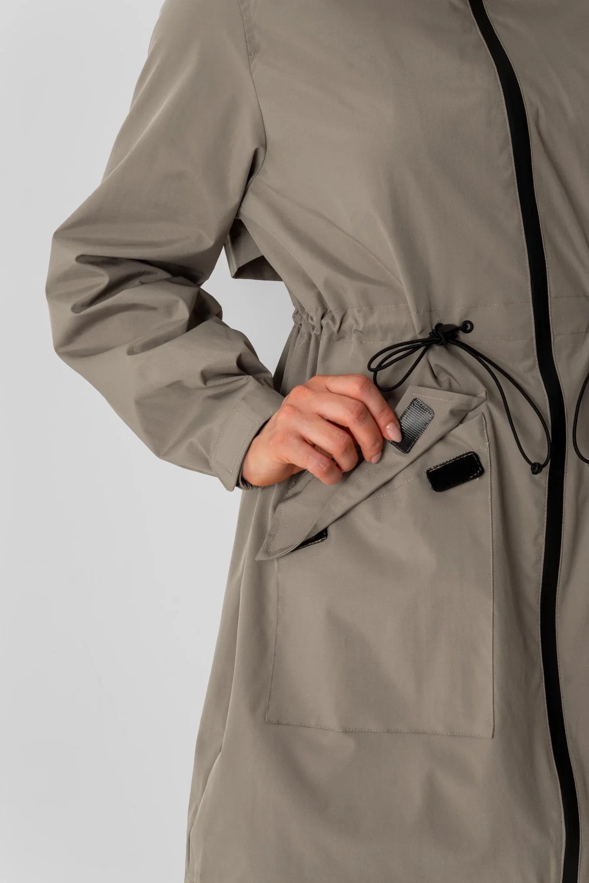 Classic Mid Length Large Pockets Raincoat