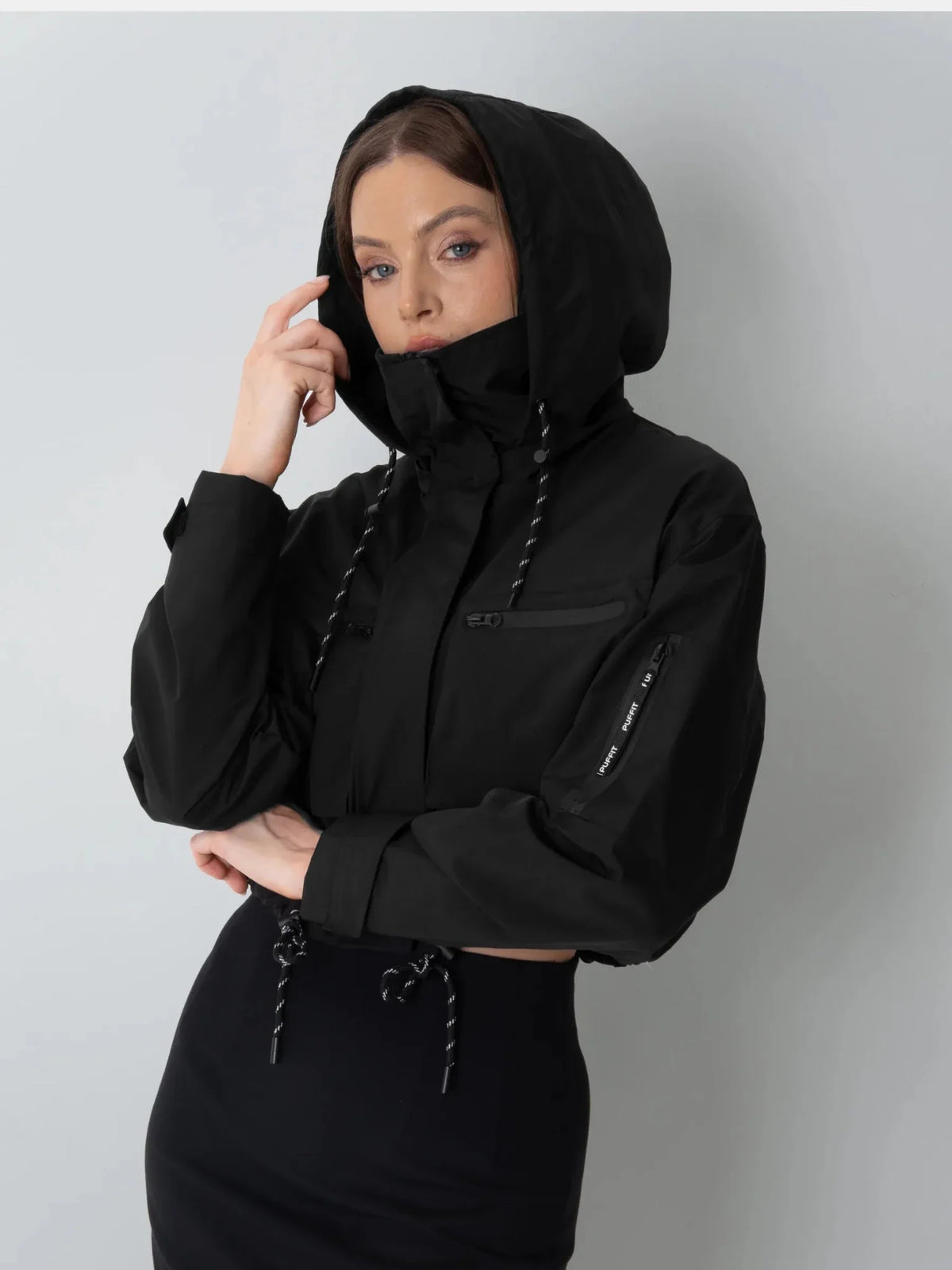 Elevated Cropped Hooded Rain Jacket - All Colors