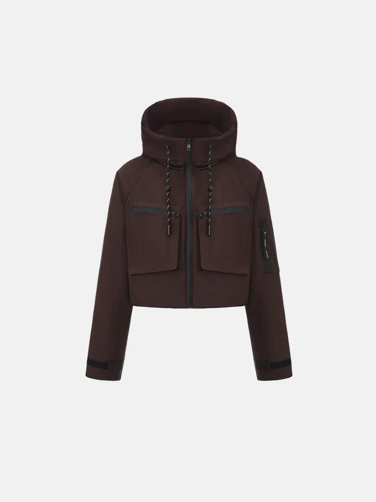 Elevated Padded Cropped Hooded Rain Jacket