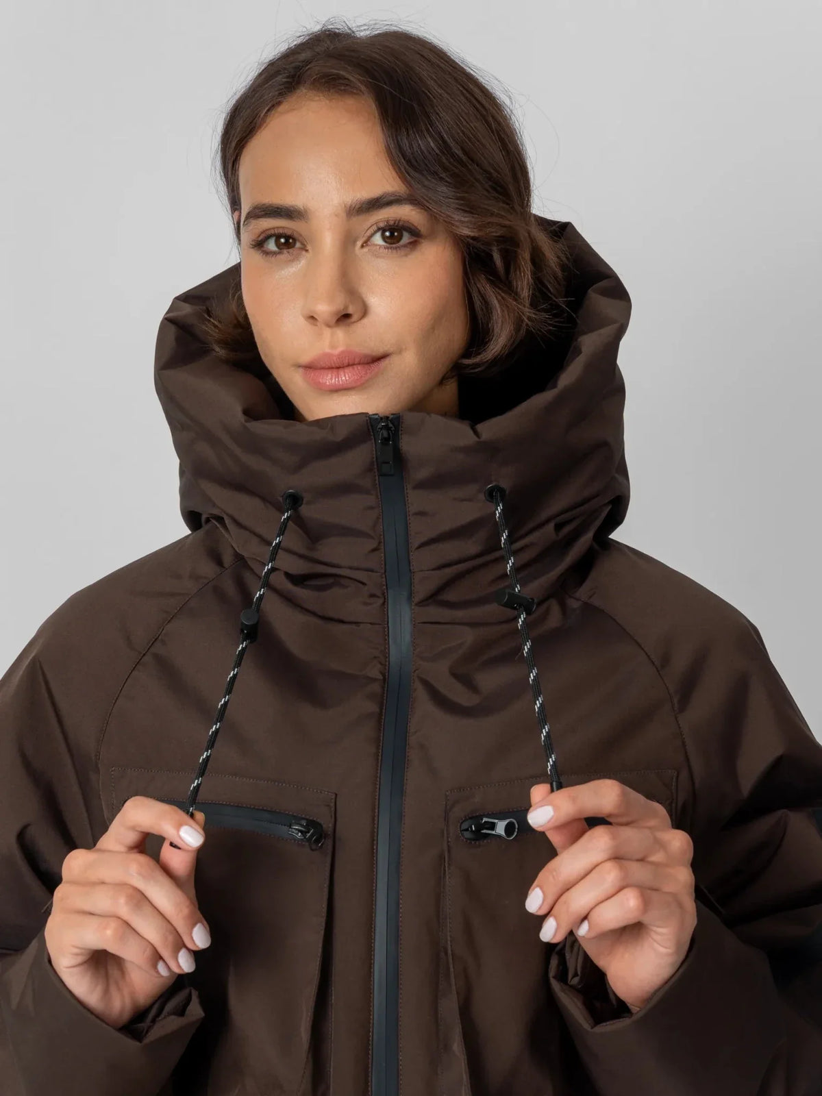 Elevated Padded Cropped Hooded Rain Jacket