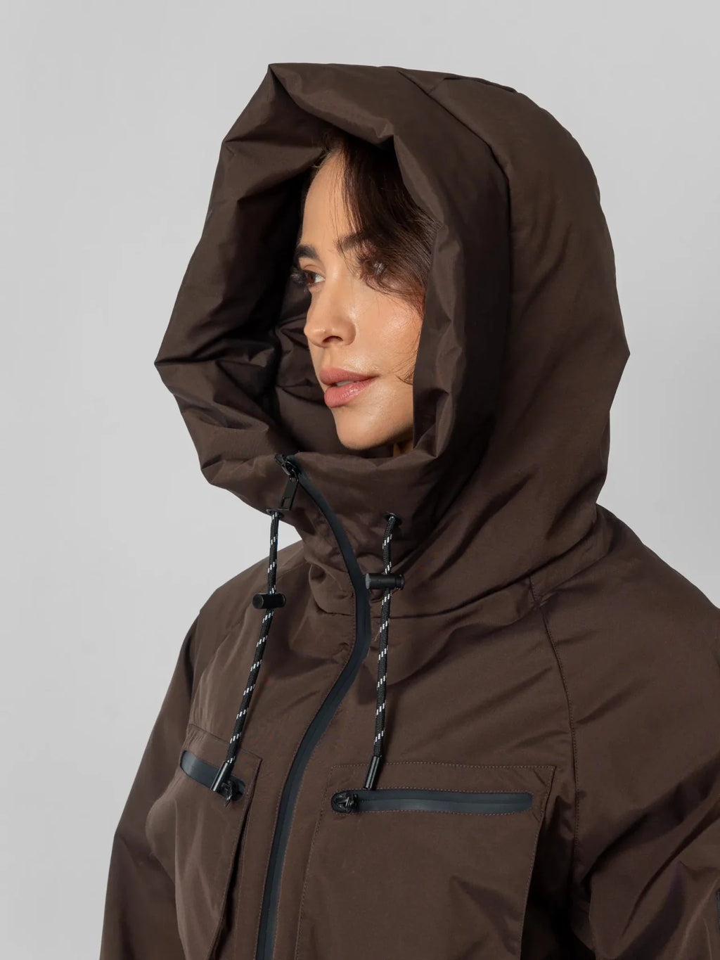 Elevated Padded Cropped Hooded Rain Jacket