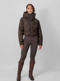 Elevated Padded Cropped Hooded Rain Jacket