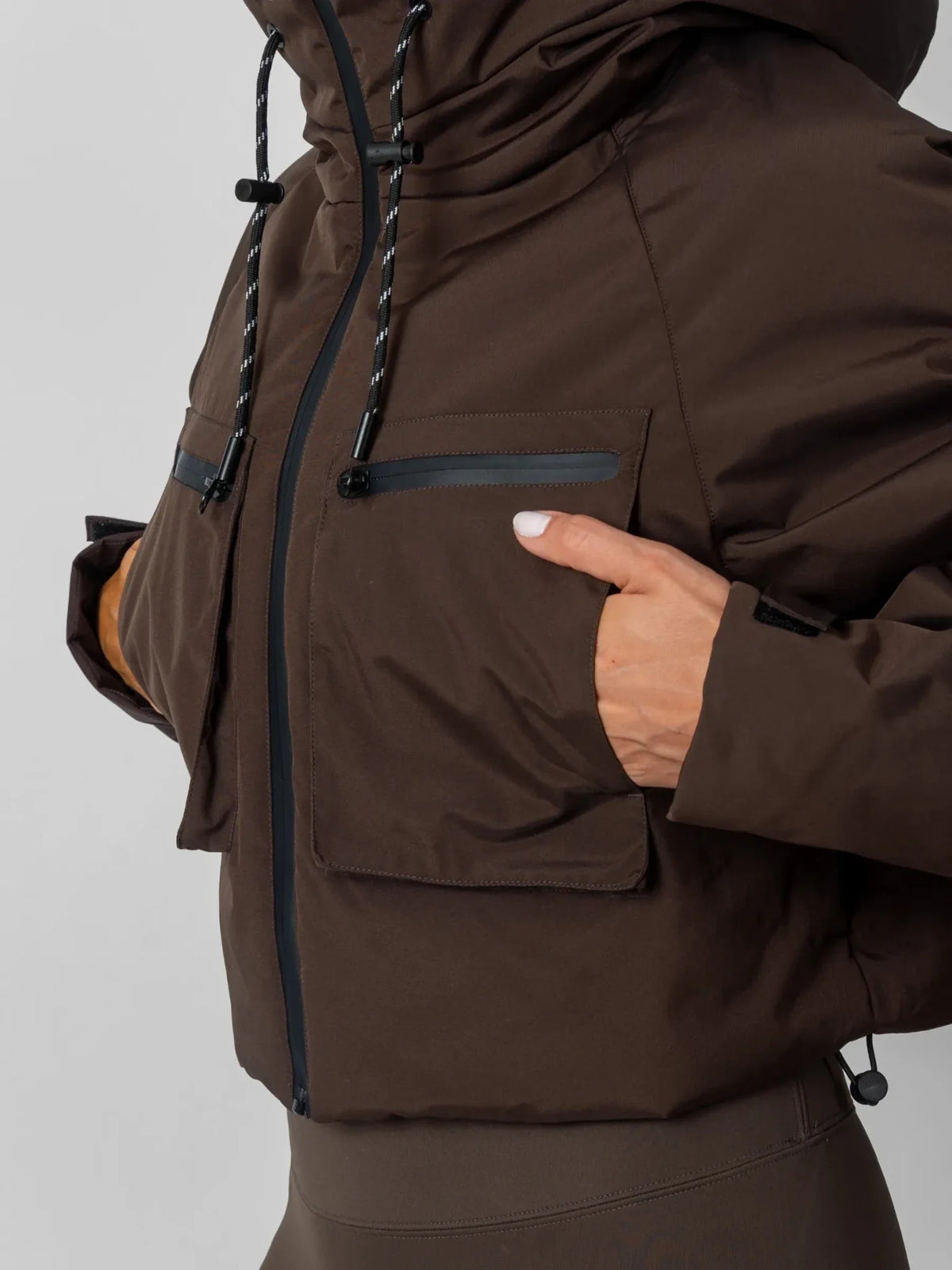 Elevated Cropped Hooded Rain Jacket