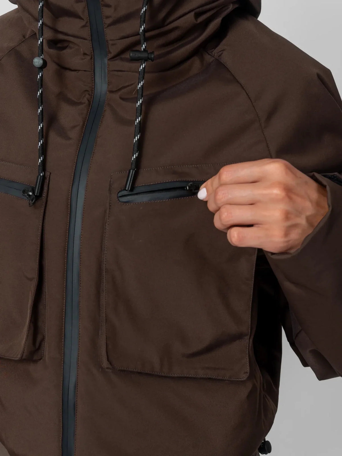 Elevated Padded Cropped Hooded Rain Jacket