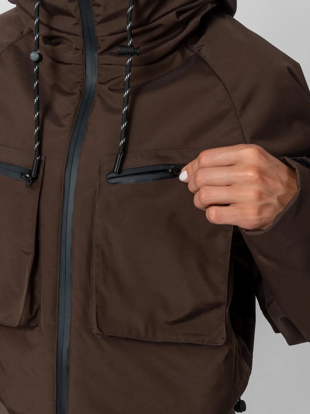 Elevated Cropped Hooded Rain Jacket