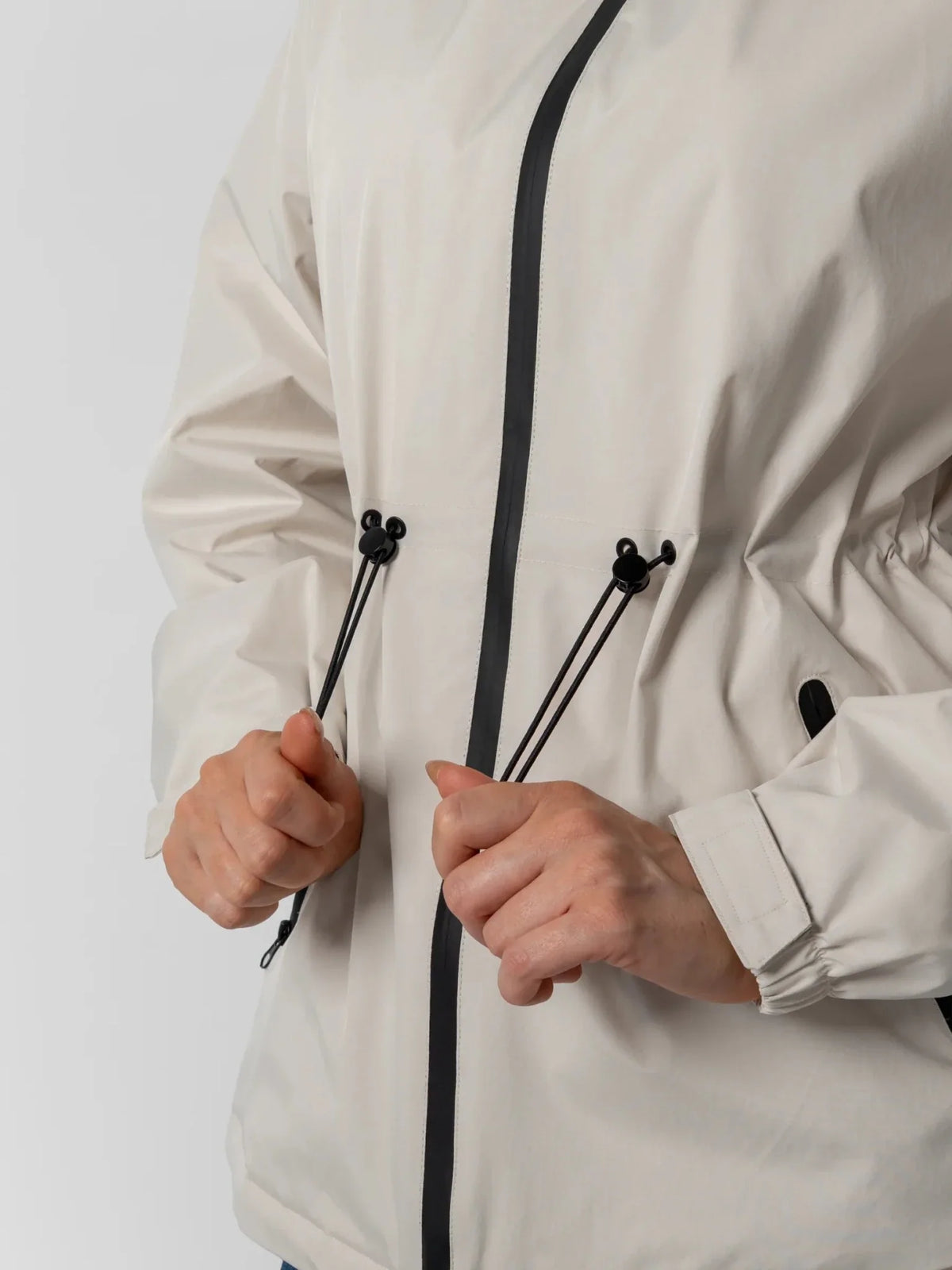Faux Fur Lined Full Zip Rain Jacket